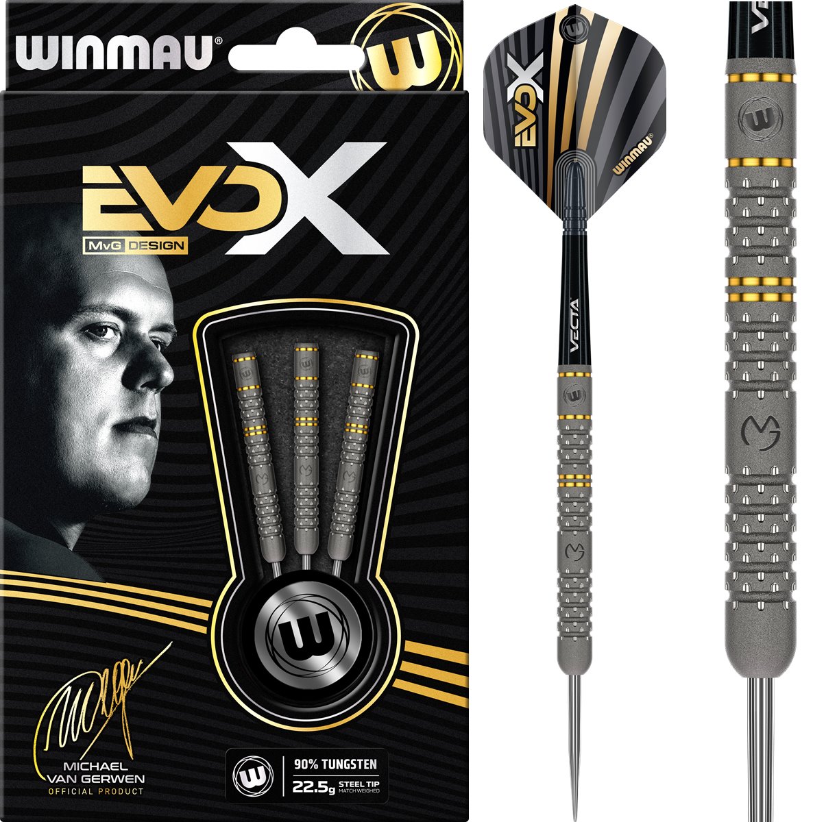 Winmau Michael van Gerwen Evo-X Steeldarts 21/22,5/24 Gramm Steeldarts