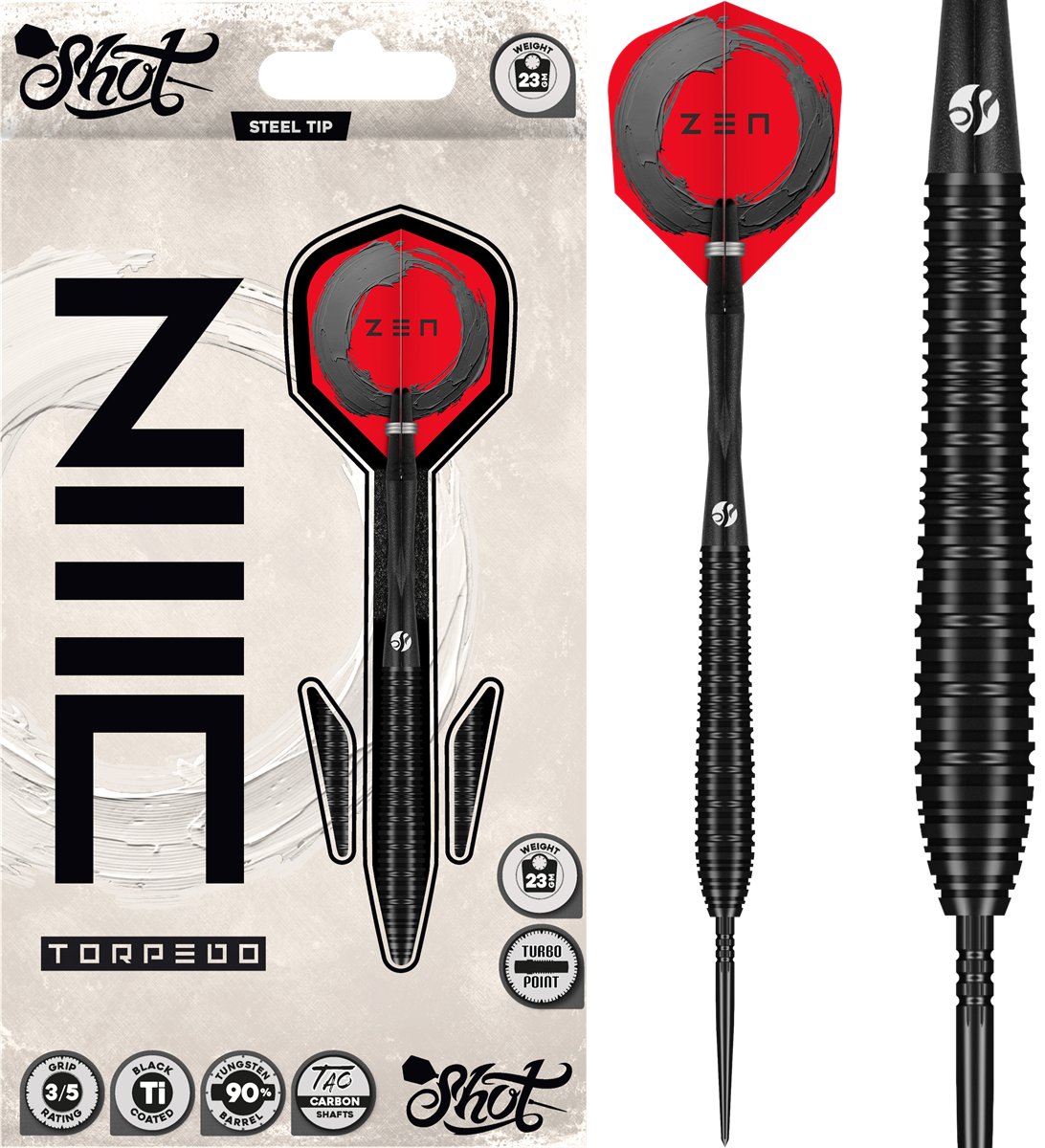 Shot! Zen Torpedo TP 90% Steeldart 23/24/26 Gramm Steeldarts