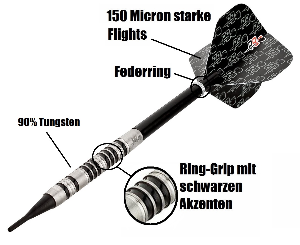 P9 Softdarts "UK" 90% Tungsten 20 Gramm Softdarts