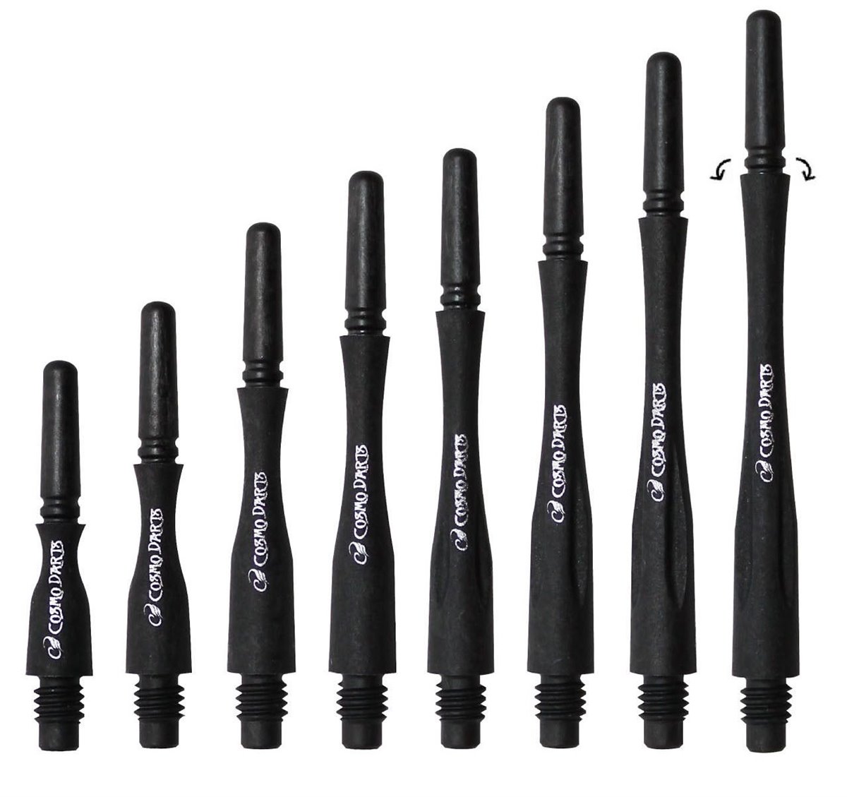 Cosmo Darts Carbon Fit Shafts Hybrid Spinning 4 Stück Shafts