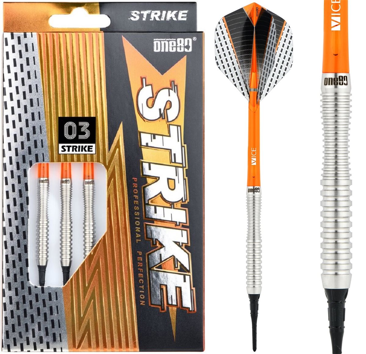 One80 Strike 3 Softdarts 16/18 Gramm Softdarts
