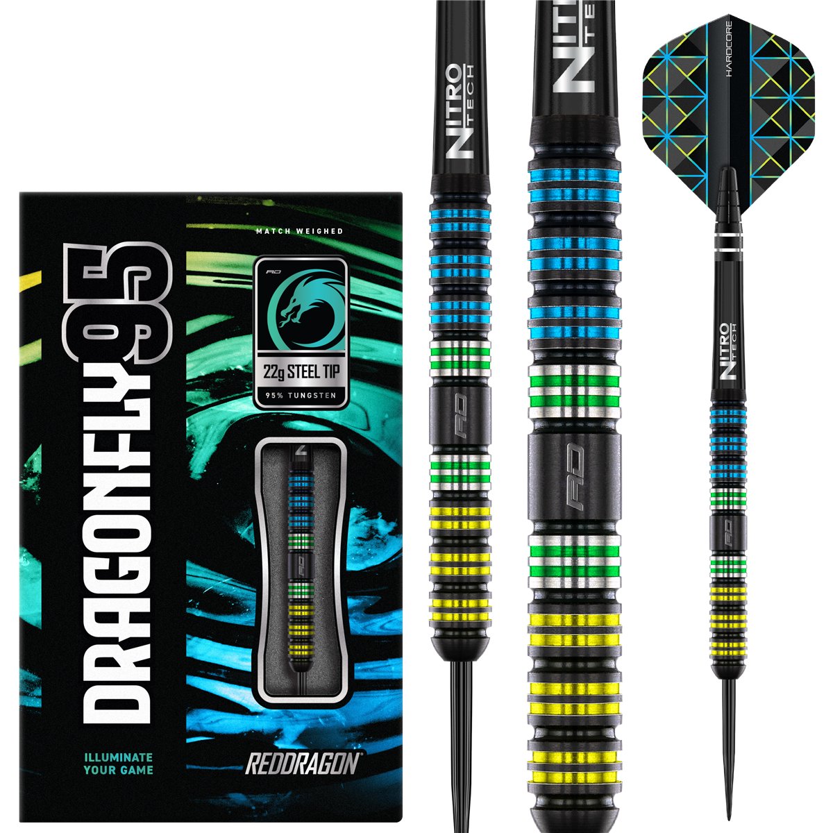 Reddragon Dragonfly 95 Black Parallel 95% Steeldarts 24 Gramm  Steeldarts