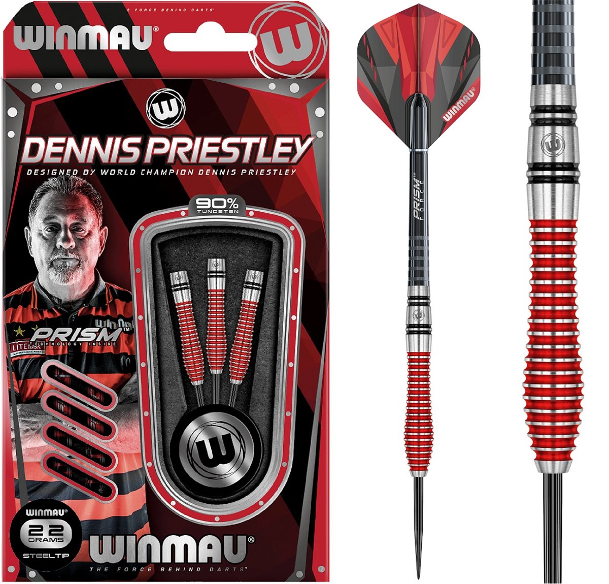 Winmau Dennis Priestley Special Edition 90 % Tungsten 22/24 Gramm Steeldarts