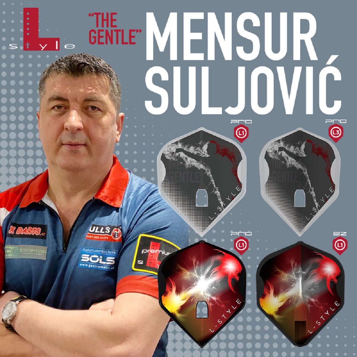 L-Style Signature Flights Pro Mensur Suljovic "Gentle" Standard L1 Flights