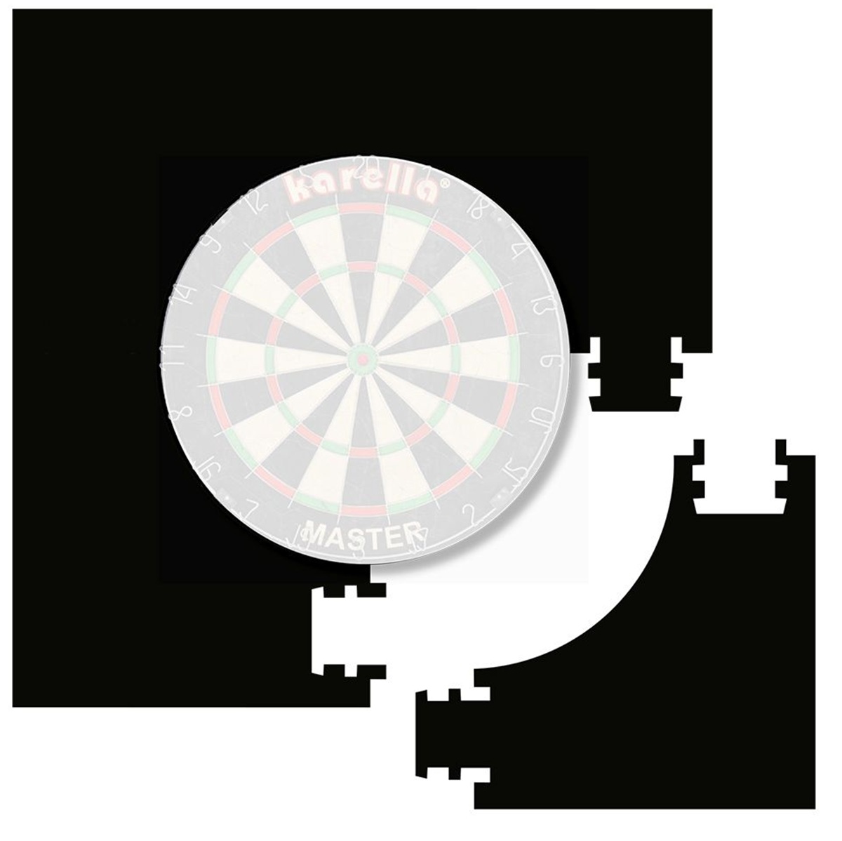 4 tlg. Karella Wandschutz Catchring Quadro Quadratisch Steel Dartscheibe Auffangring
