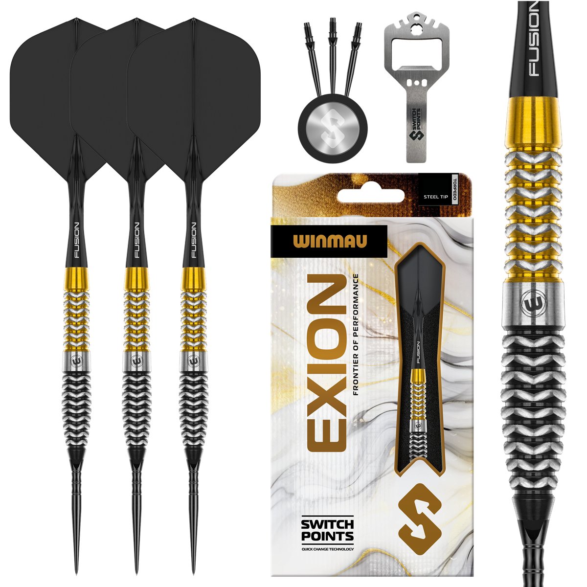 Winmau Exion Torpedo Switch Point 90% Steeldarts 22/23/24 Gramm Steeldarts