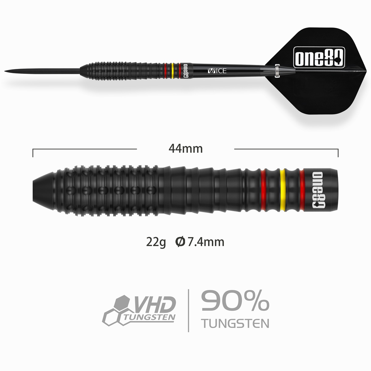 ONE80 Ricardo Perez V2 90% Steeldarts 22 Gramm Steeldarts