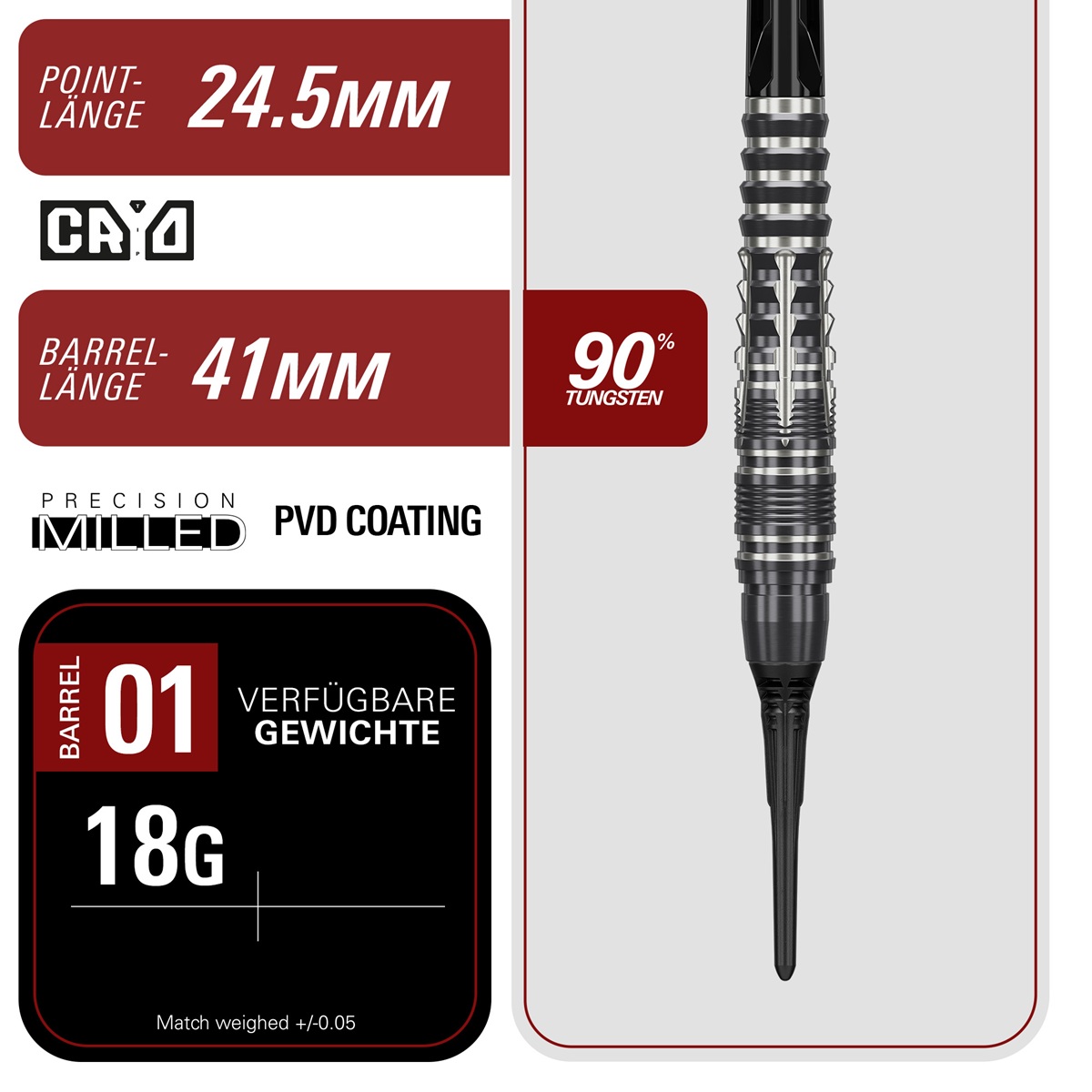 Target Black Marque Blaze 90% 2BA Softdarts 18 Gramm Softdarts