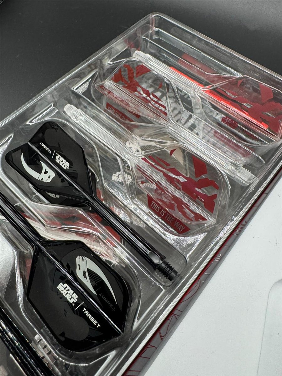 Target Star Wars AT-AT Swiss Point 90% Steeldarts 23 Gramm Bundle mit Mandalorian K-Flex Set Steeldarts