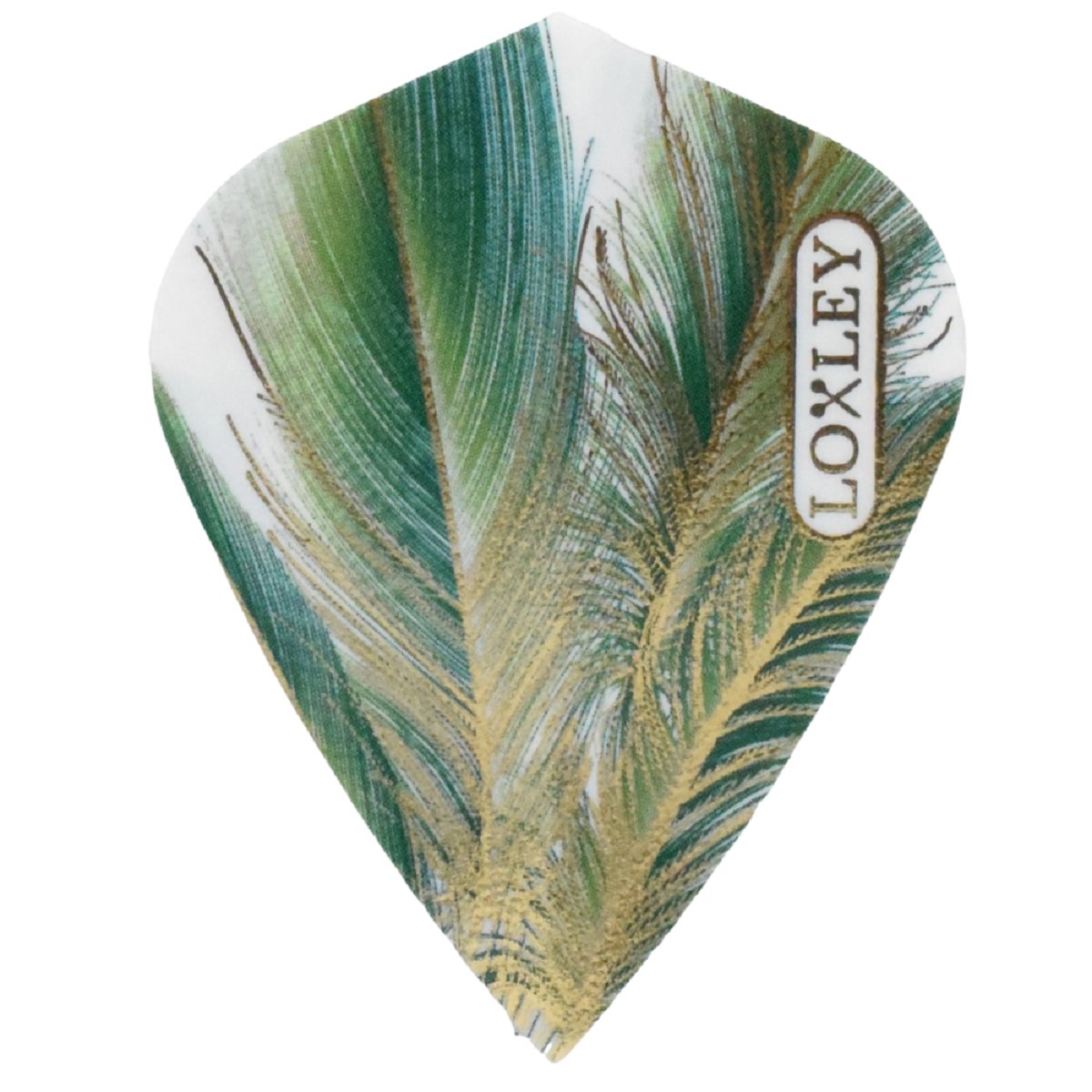Loxley Feather 100 Gold Feather Grün Dart Flights Kite Flights LOFeatherGruenKite