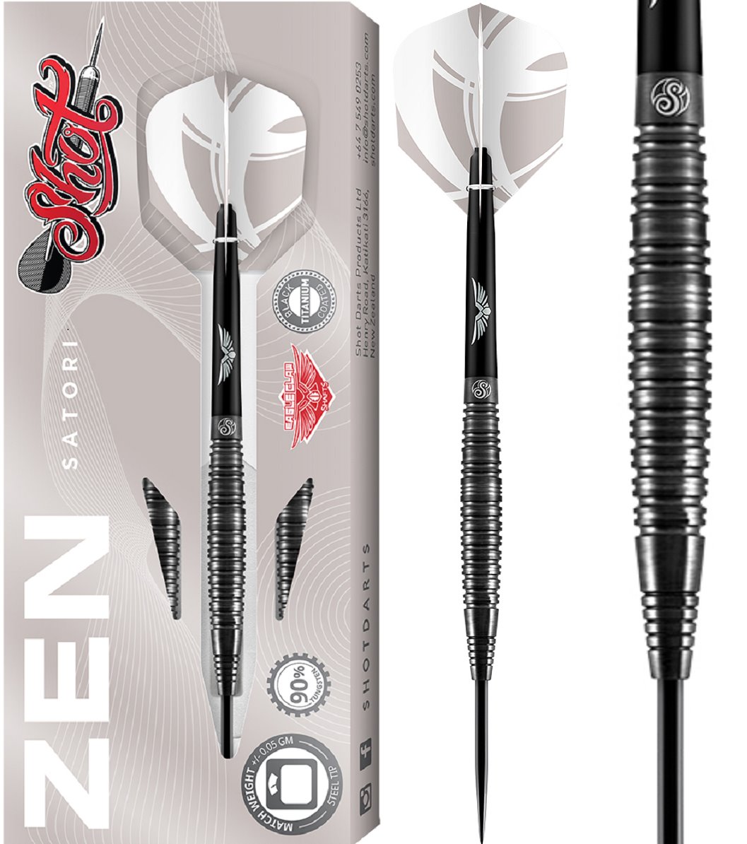 SHOT! Zen Satori Black 90% Steeldart 23/24/25 Gramm Steeldarts