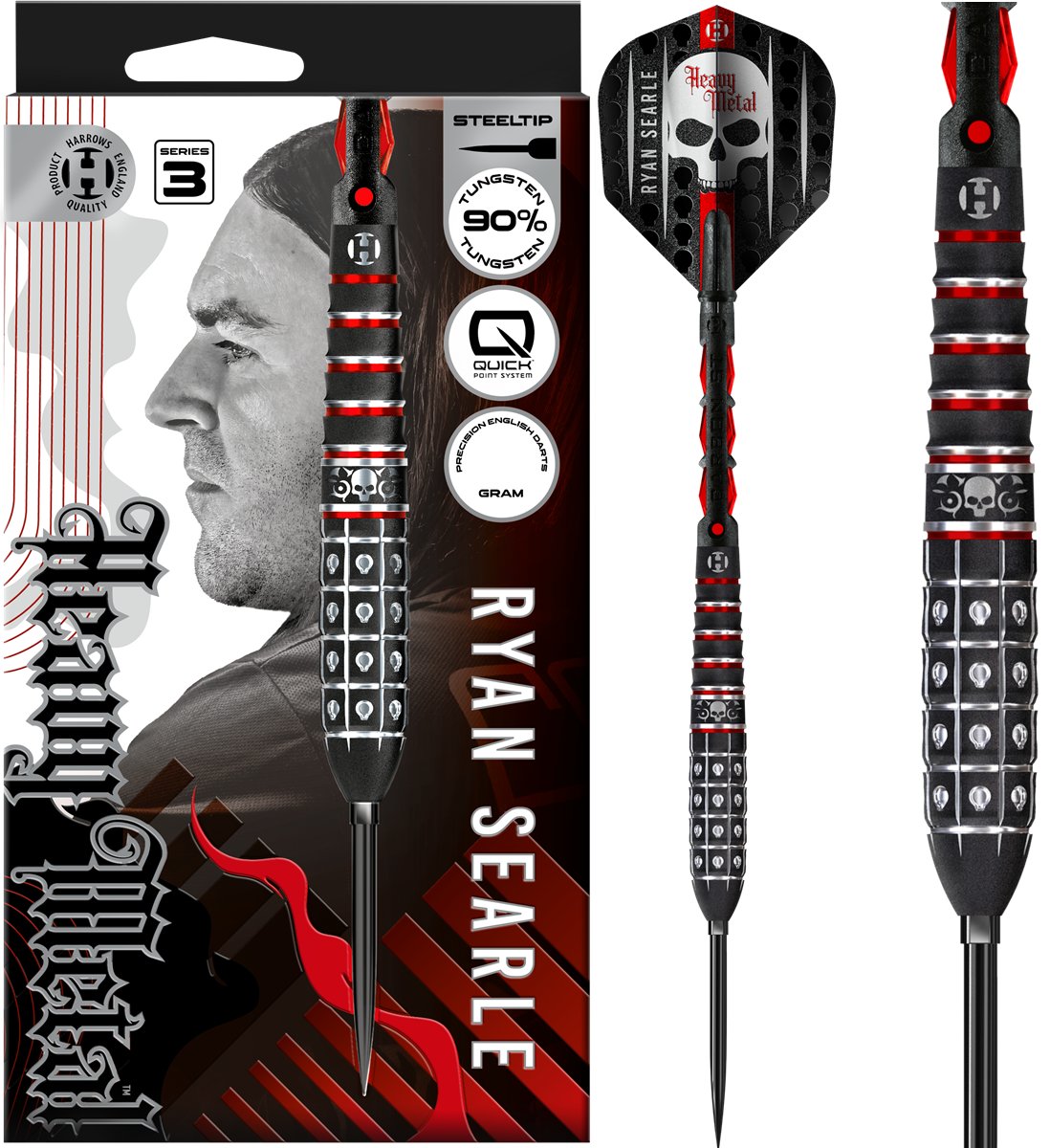 Harrows Ryan Searle G3 90% Quick Points Steeldarts 22/23/24/26/30/32 Gramm Steeldarts