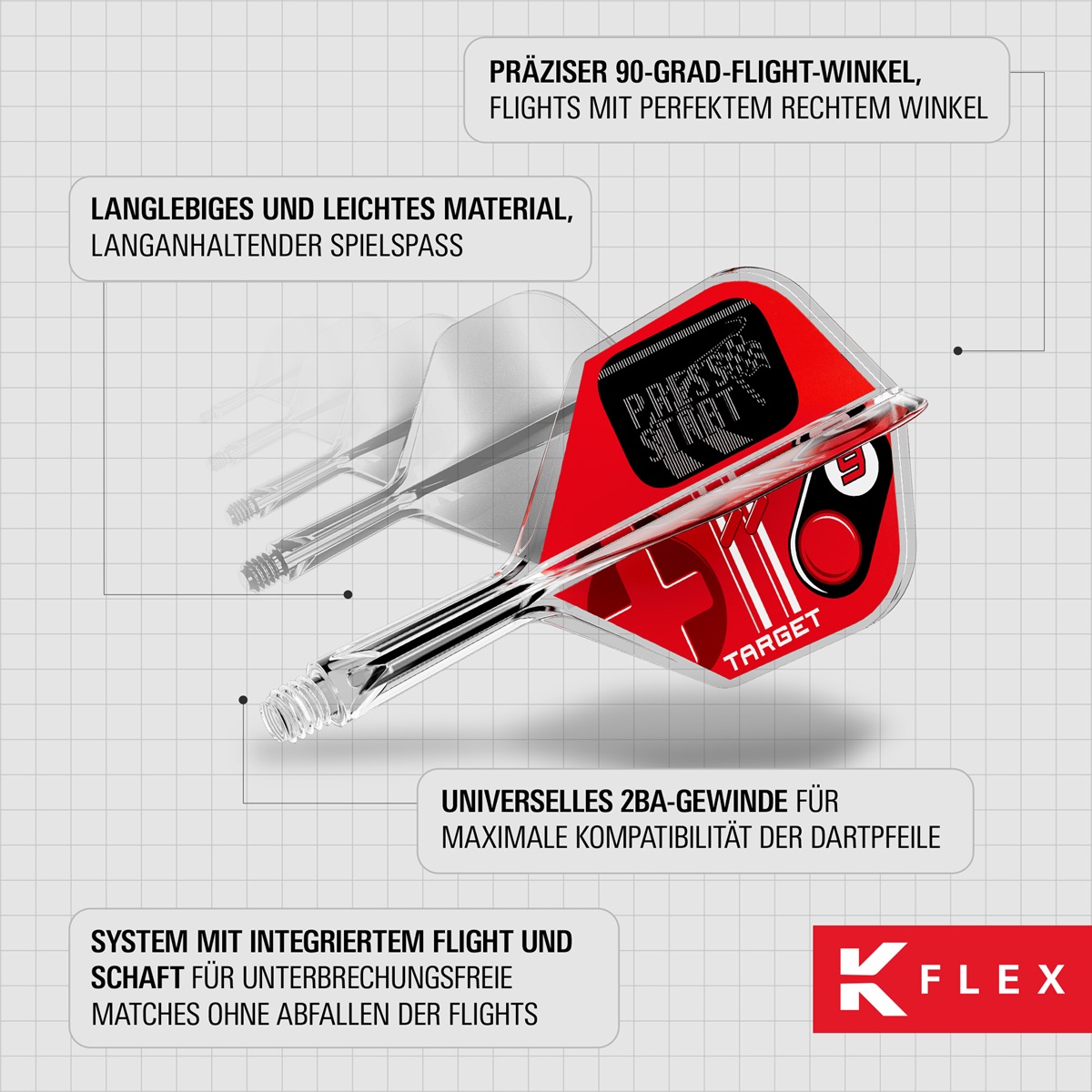 Target K-Flex Press Start Shaft/Flight System Shape No6 Shafts