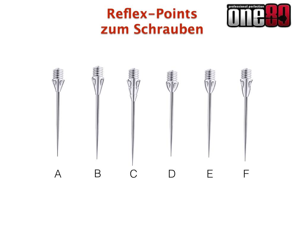 One80 Reflex Wechselspitzen 2BA kleines Gewinde Wackelspitzen Schraubspitzen Tips