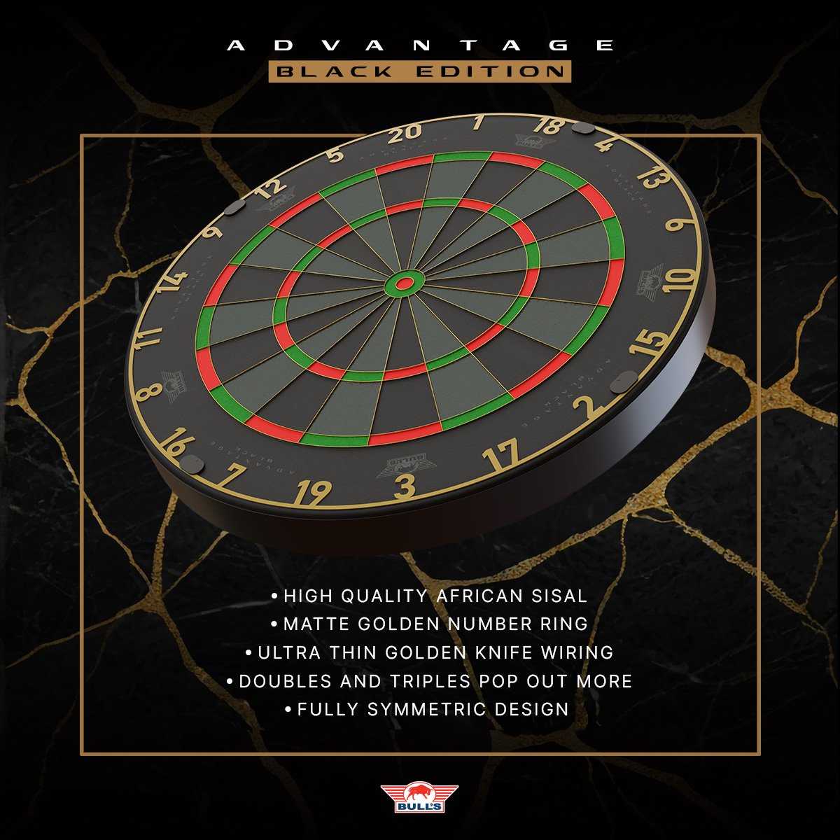 Bull's NL Advantage Black Dartboard Bristle Board