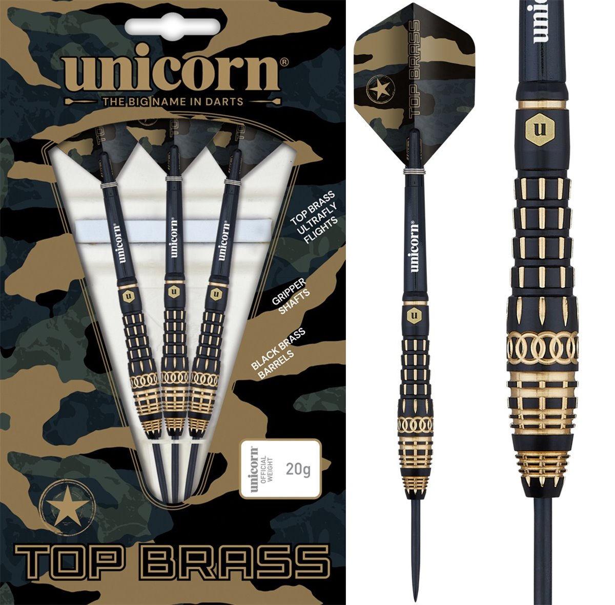 Unicorn Top Brass 4 Steeldarts 20 Gramm Steeldarts 