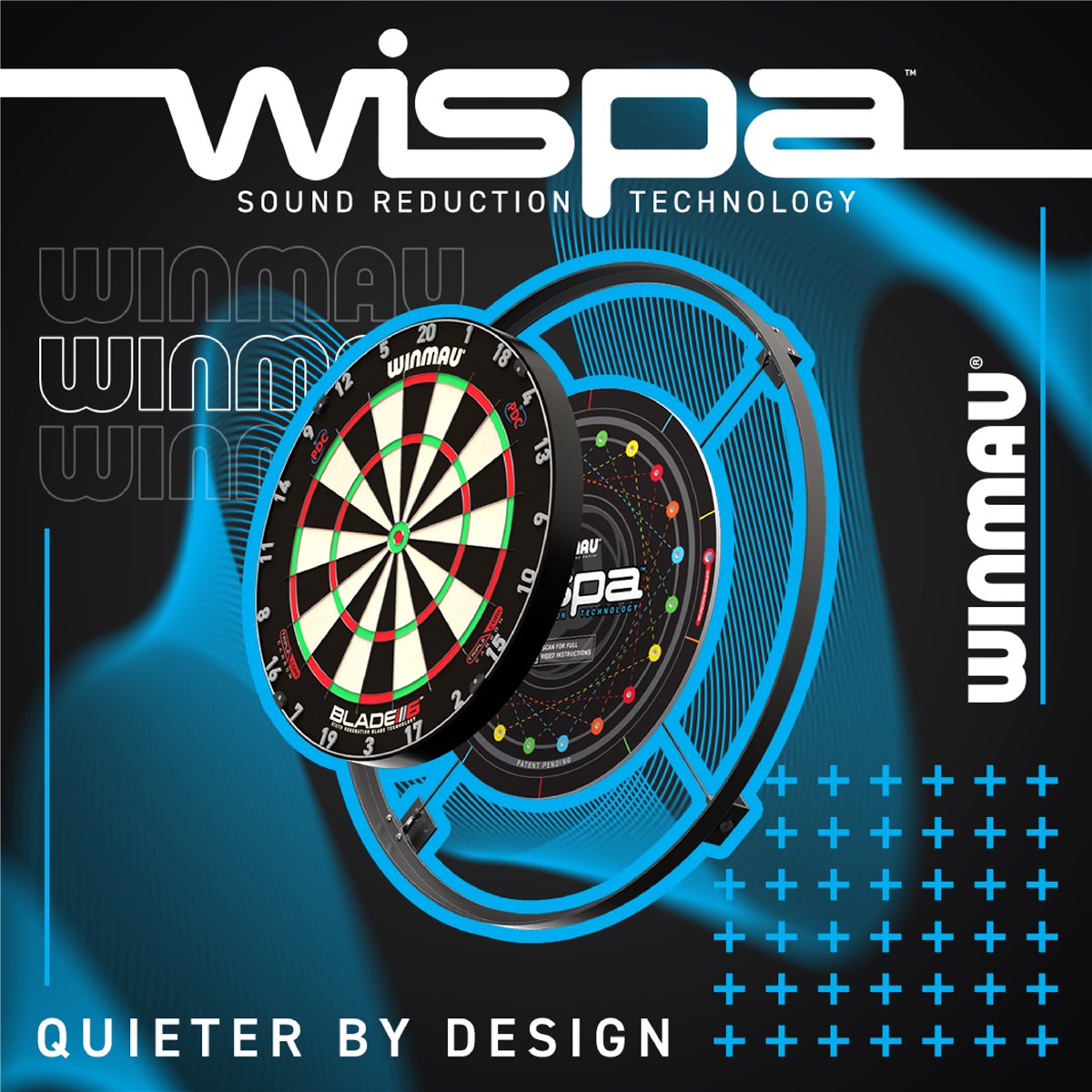 Winmau Wispa Schallschutz für Steeldartboards Steel Dartscheibe  Schallschutz