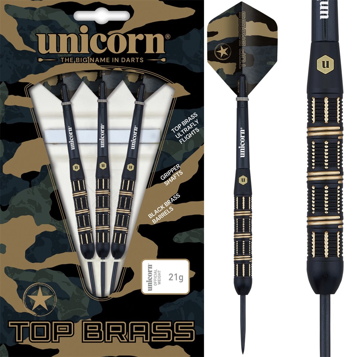 Unicorn Top Brass 3 Steeldarts 21 Gramm Steeldarts 