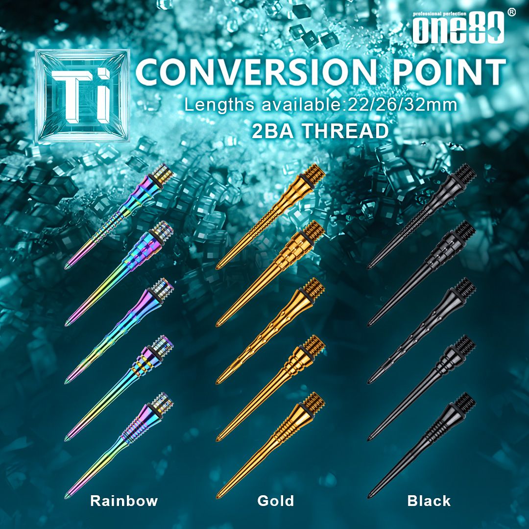 One80 Ti Conversion Point-A-Gold 2BA 22/26/30 mm Schraubspitzen Tips
