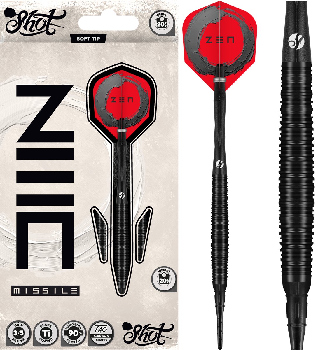 Shot! Zen Missile 90% Tungsten Softdarts 20 Gramm Softdarts