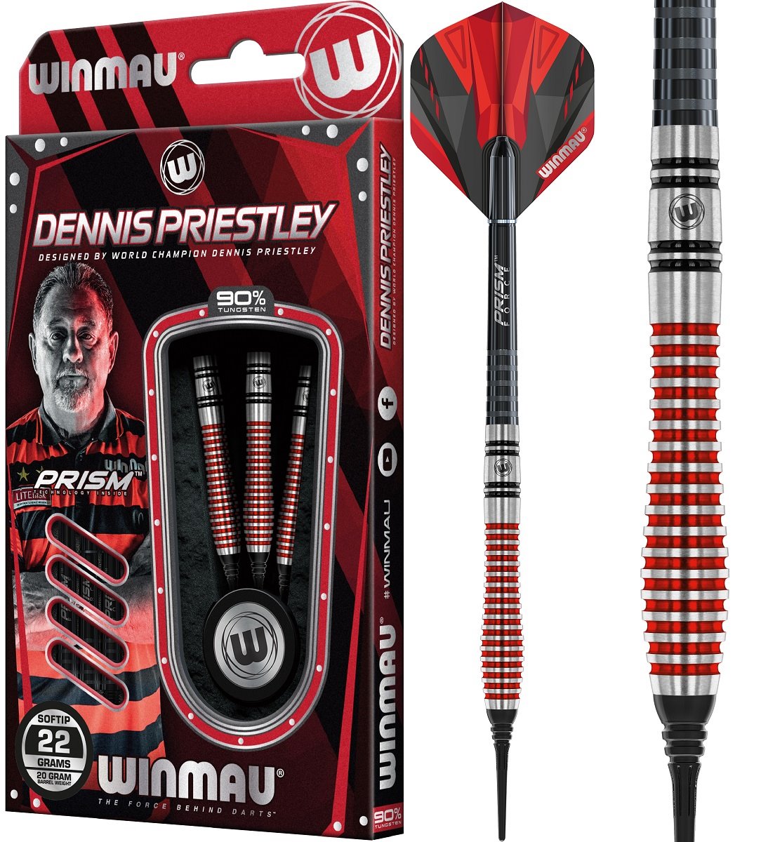 Winmau "DENNIS PRIESTLEY" Softdarts Special Edition 22 Gramm Softdarts