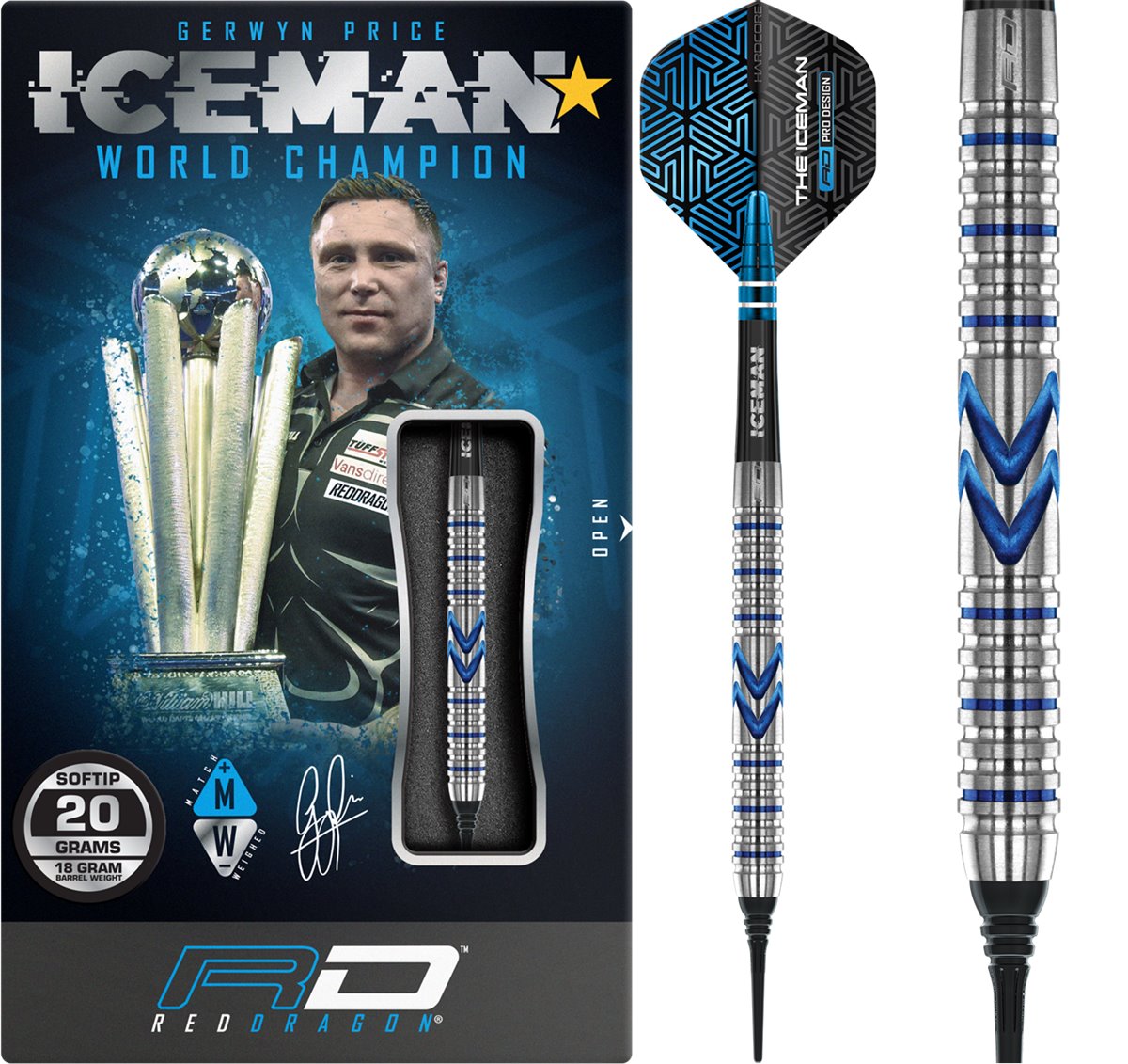Reddragon Gerwyn Price - Iceman Midnight Edition 90% Softdarts 18 Gramm Softdarts