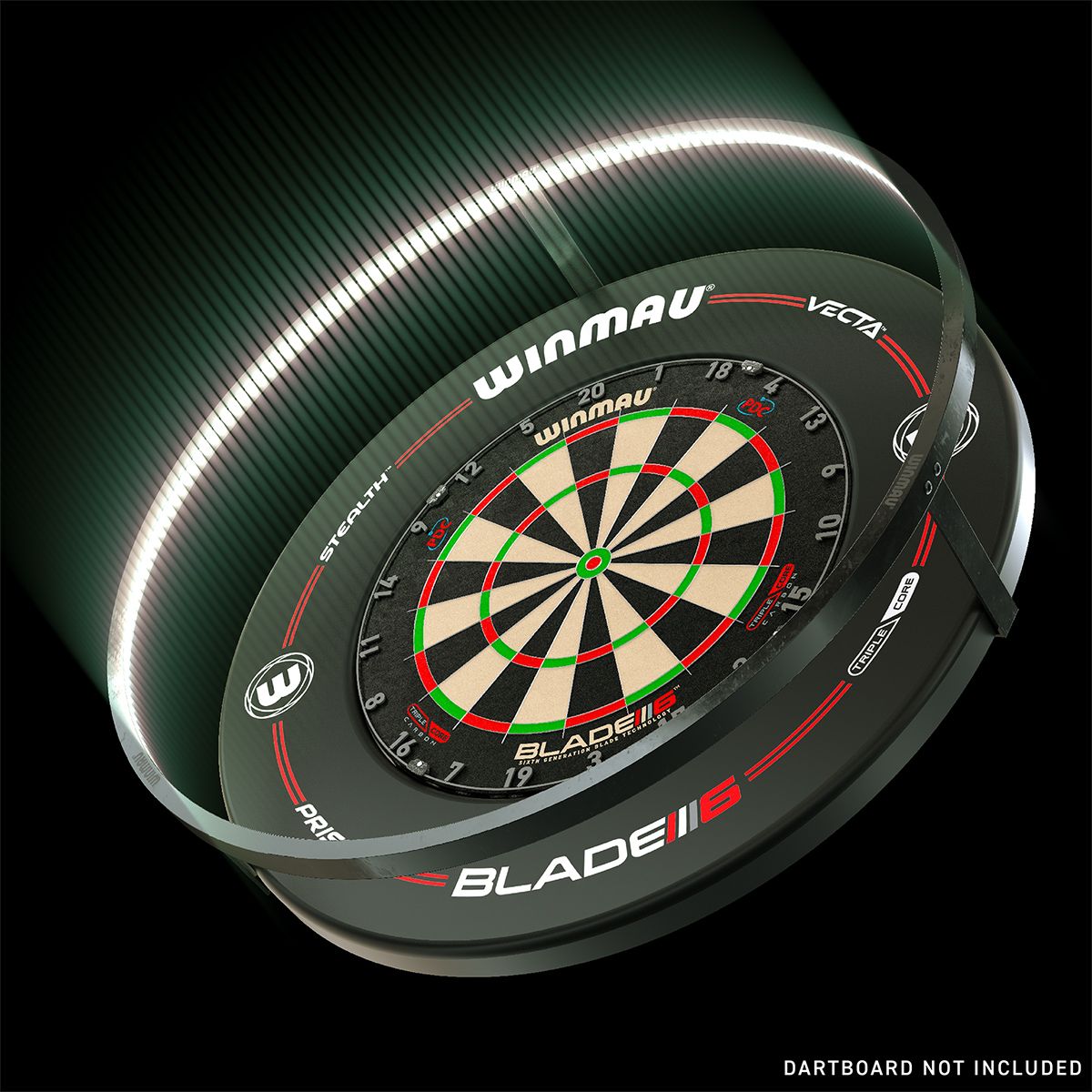 Winmau Plasma Schwarz Dartboart Licht + Surround Boardzubehör