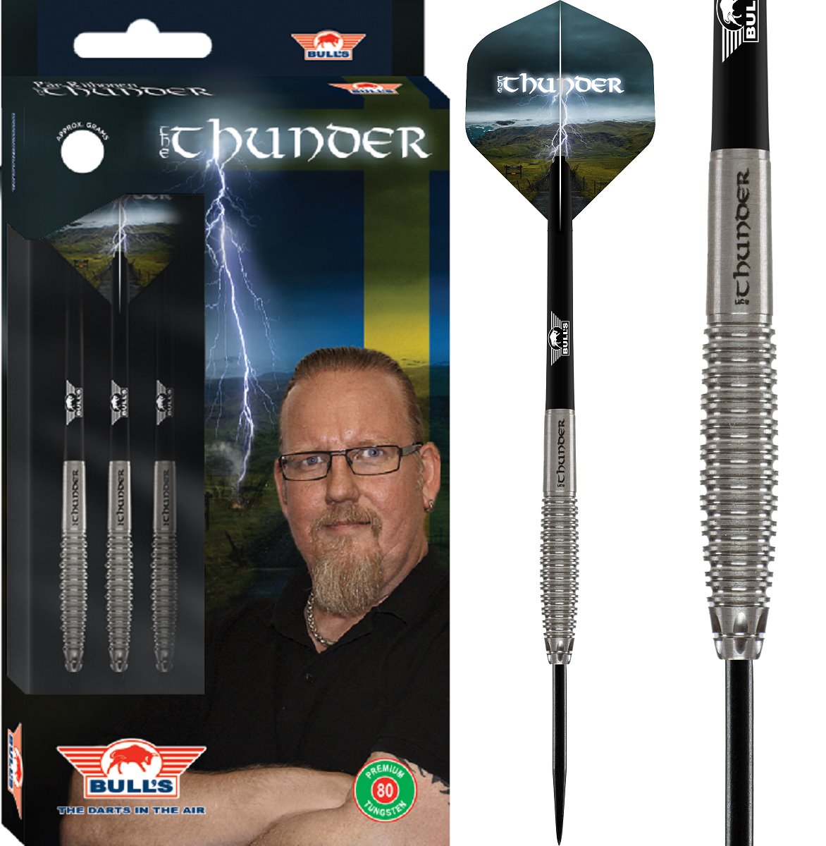 Bull's The Thunder 80% Tungsten Steel Dart Pfeile 26 Gramm Steeldarts