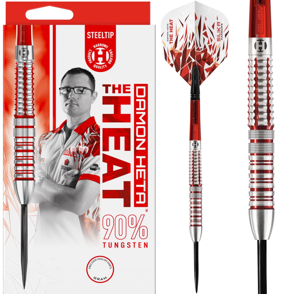Harrows Damon Heta The Heat G2 Steeldarts 90% 21/23/25 Gramm Steeldarts