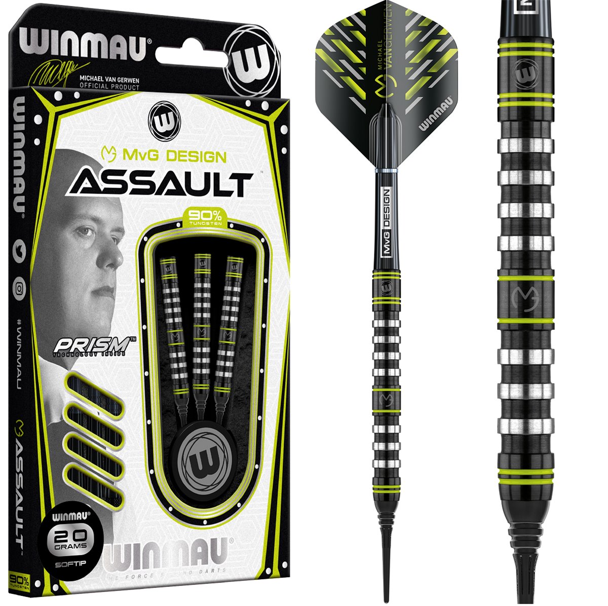 Winmau Michael van Gerwen MvG Assault Soft Darts 20/22 Gramm Softdarts