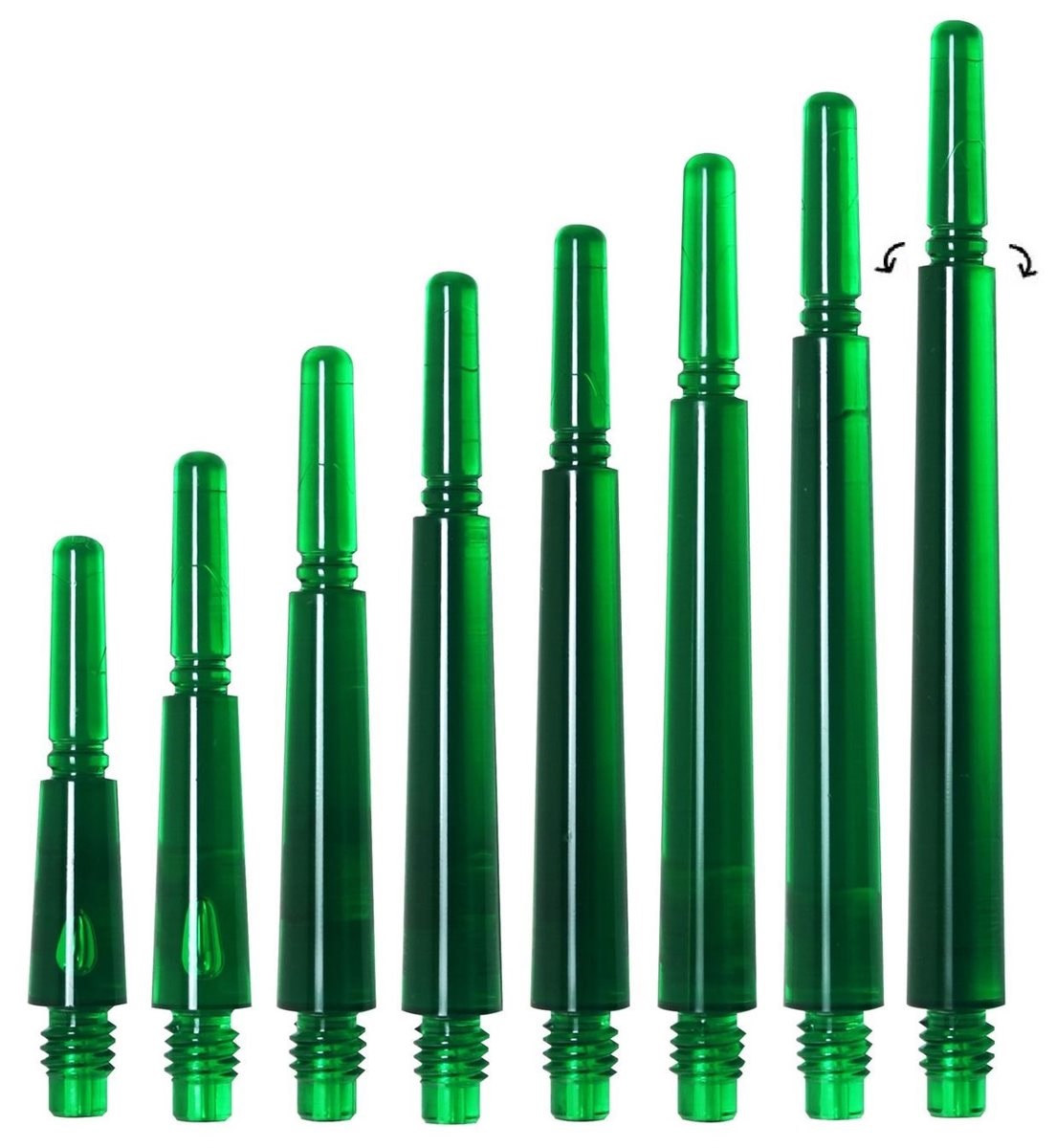 Cosmo Darts Fit Shafts Gear Normal Spinning KLAR Grün Shafts