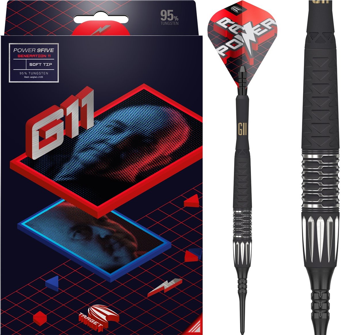 Target Phil Taylor Raw Power G11 95% Softdart 18/20 Gramm Softdarts