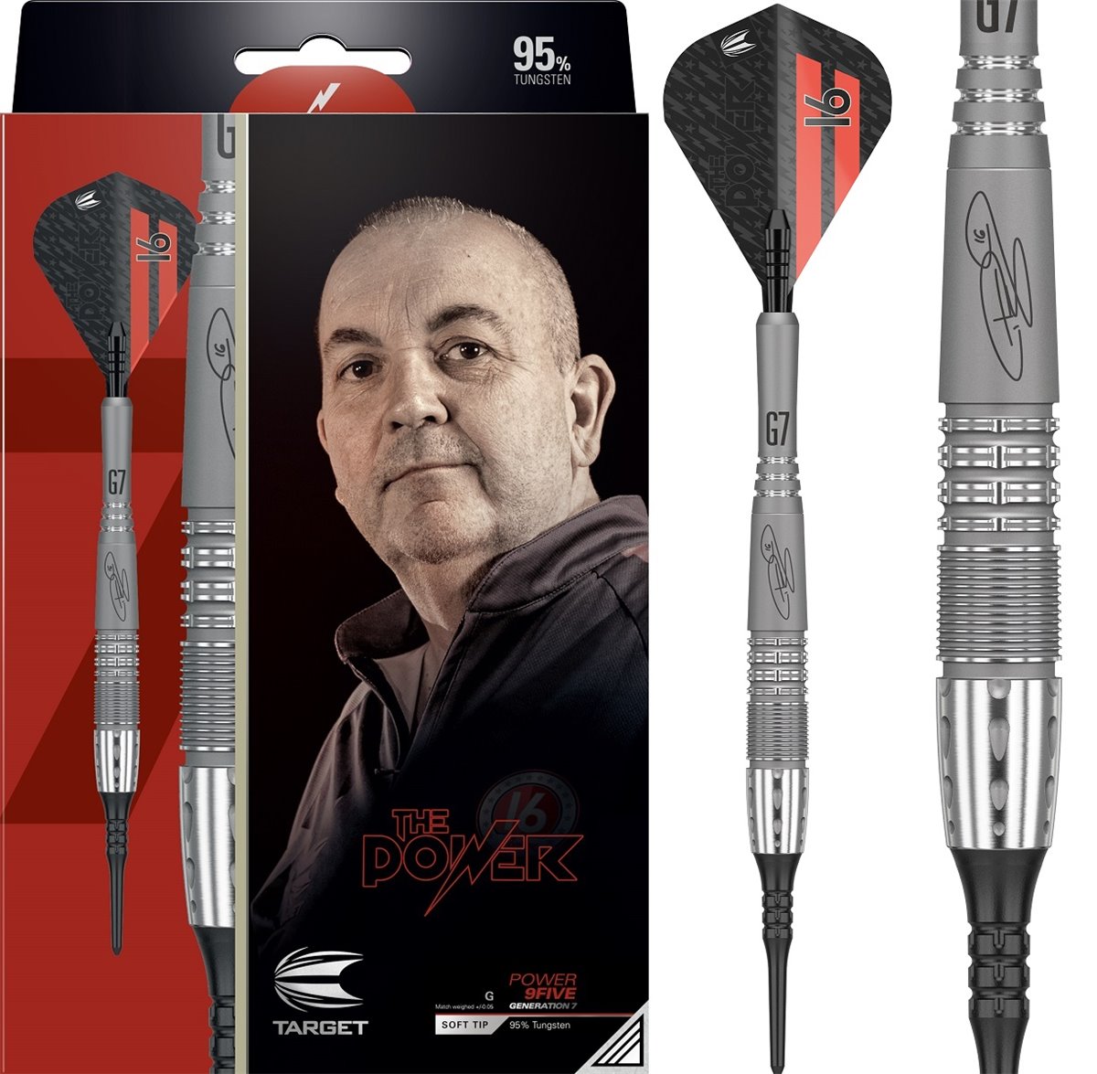 Target Phil "the Power" Taylor 9FIVE G7 2020 Softdarts 18/20 Gramm Softdarts