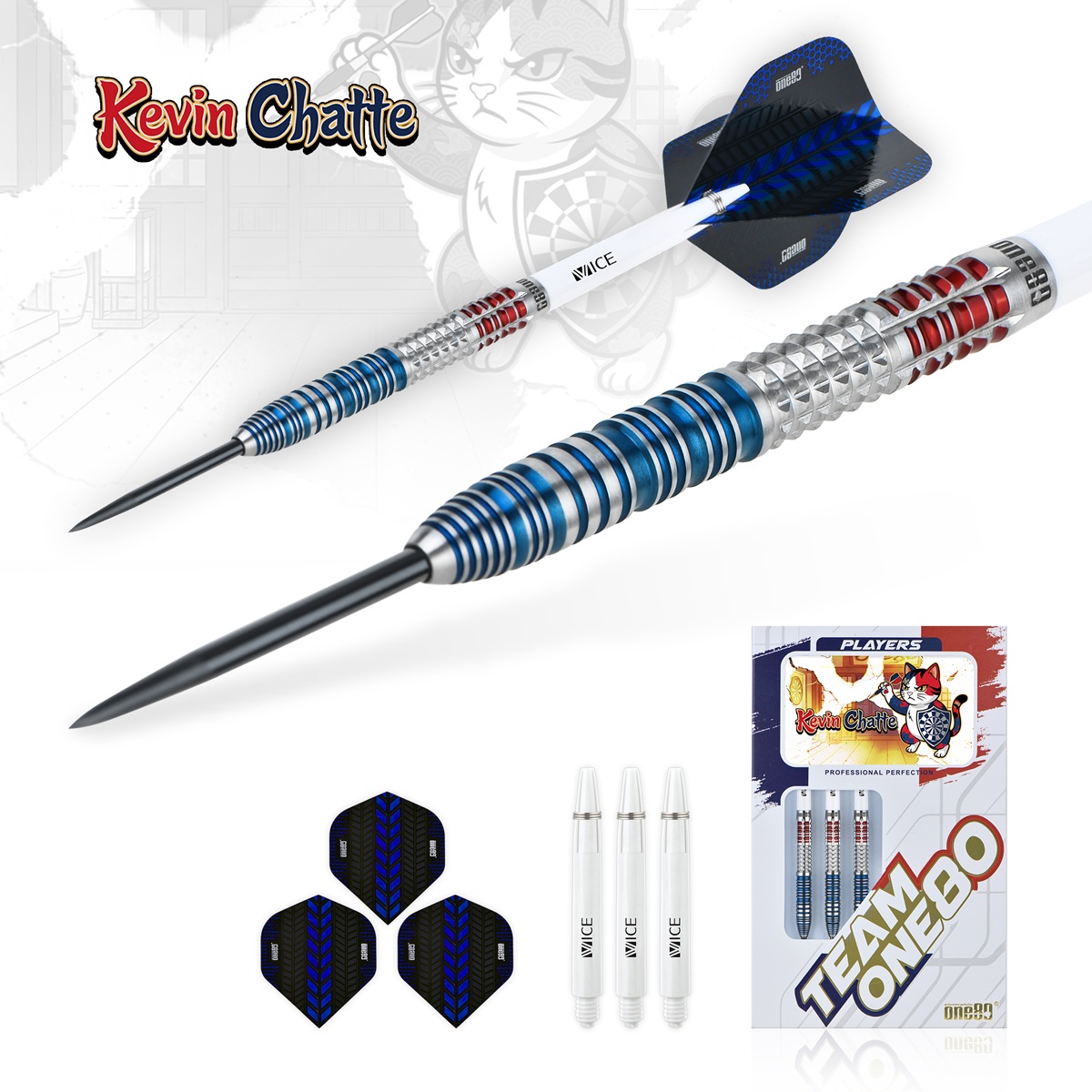 ONE80 Kevin Chatte 90% Steeldarts 22 Gramm Steeldarts