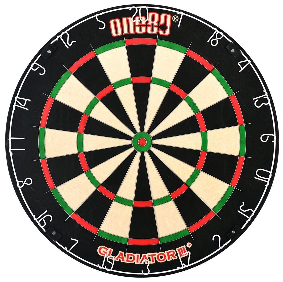 B-Ware one80 Gladiator 3 Plus Dartboard mit einfacher Aufhängung Bristle Board