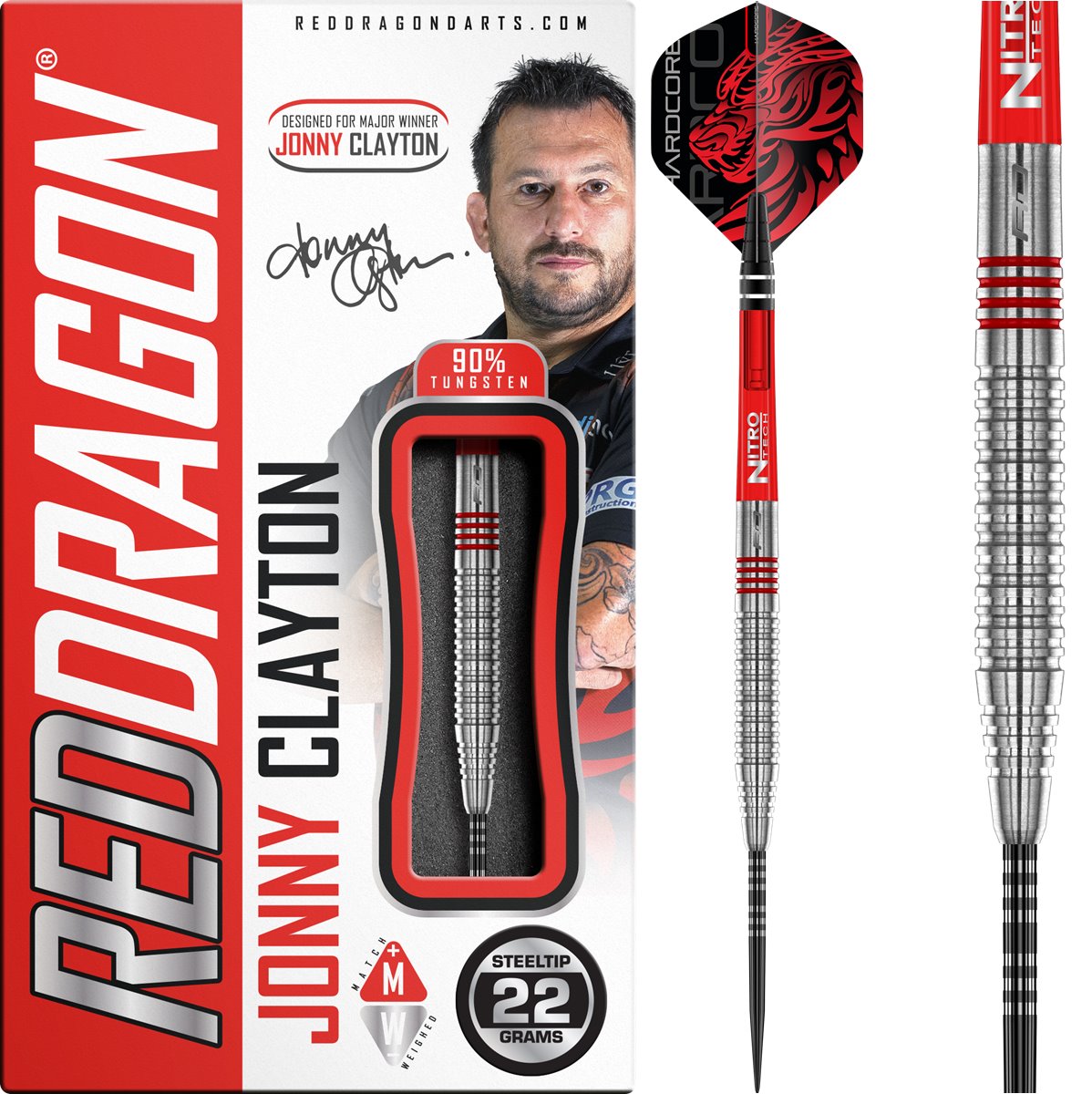Reddragon Jonny Clayton Original 2.0 90% Steeldarts 22/24/26 Gramm Steeldarts