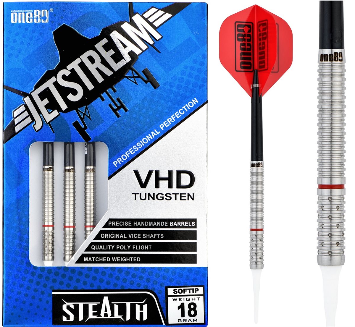 ONE80 Jetstream Stealth Softdart 16/18 Gramm Softdarts