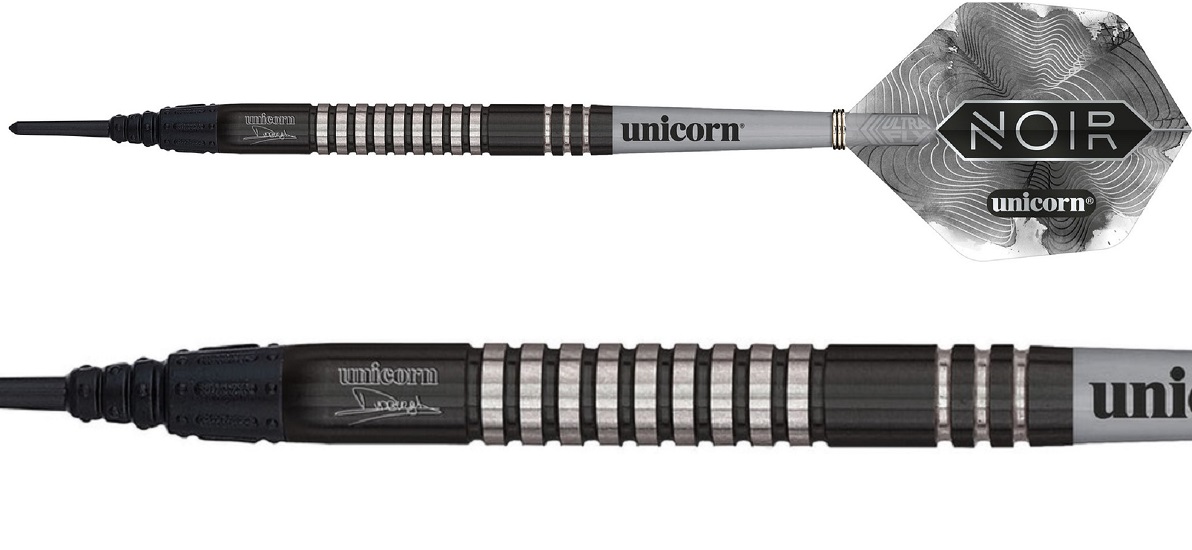 B-Ware Retoure Schlitz in Verpackung Unicorn Noir Dimitri van den Bergh 70% Softdart 18 Gramm E-Dart Softdarts