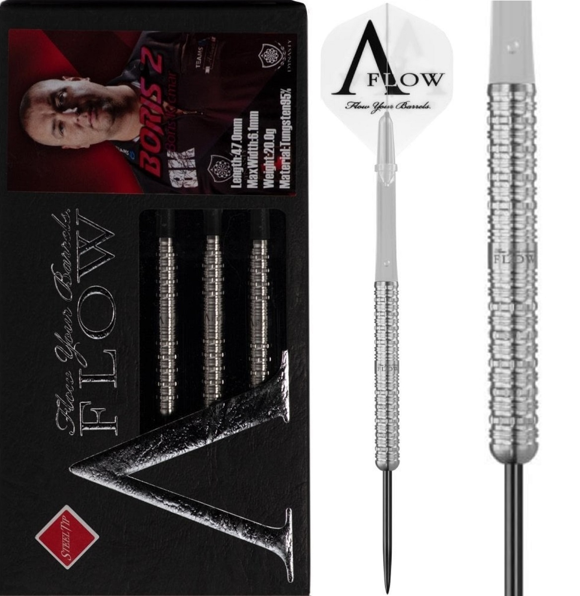 Dynasty Black Line Boris 2 Boris Krcmar Plain Steeldarts 20 Gramm  Steeldarts
