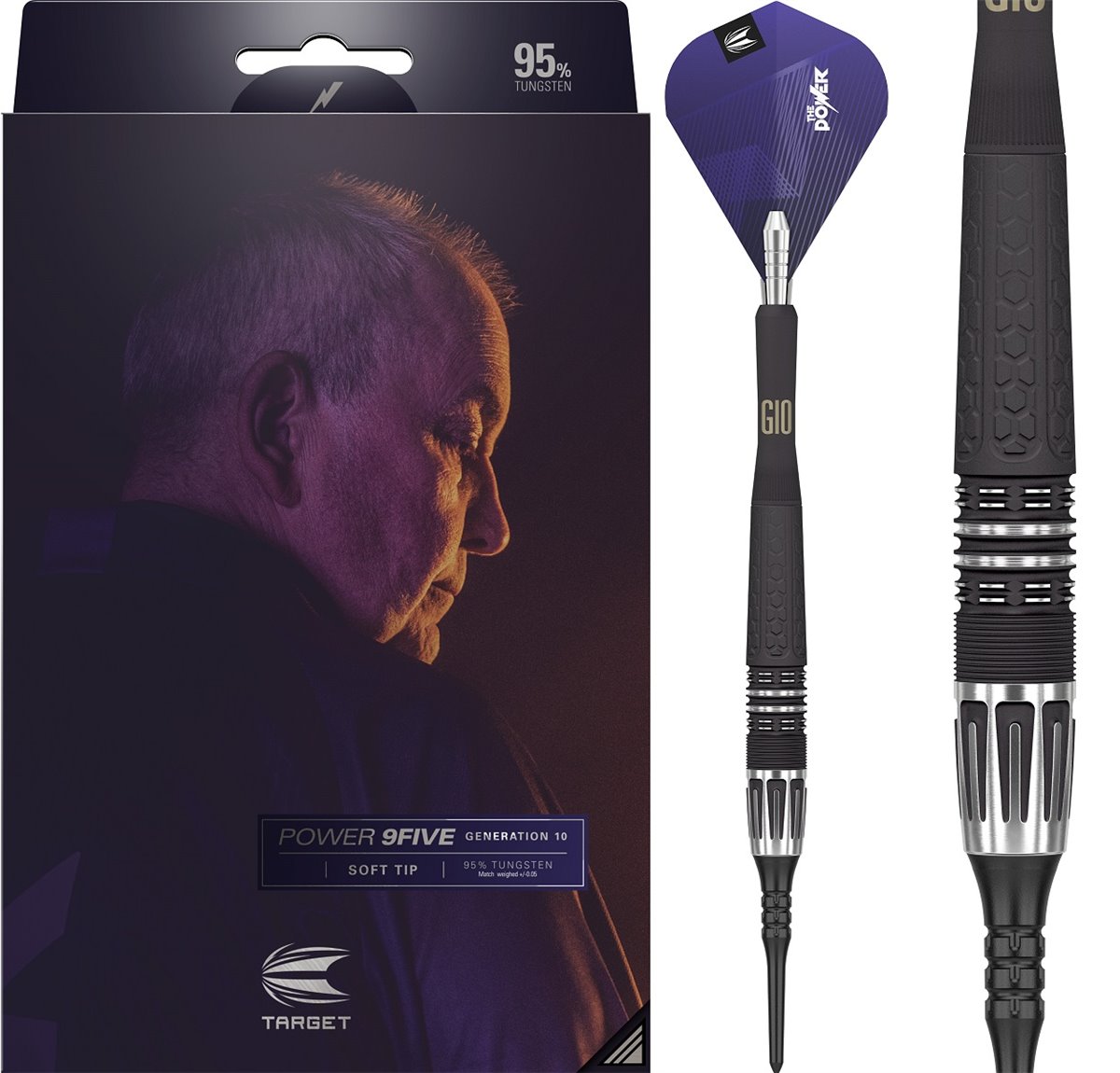 Target Phil Taylor Power 9Five GEN 10 G10 95% Softdart 18/20 Gramm Softdarts