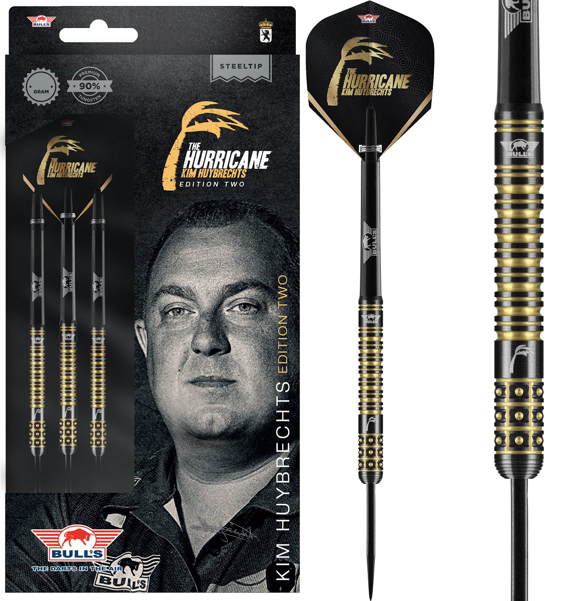 Bull's Kim Huybrechts 90% Black E2 23/24/25 Gramm Steeldarts Steeldarts
