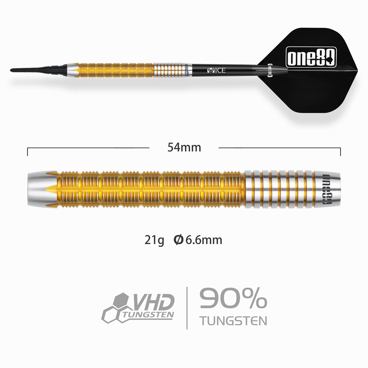 ONE80 Alexis Toylo Signature V2 90% Softdarts 21 Gramm Softdarts