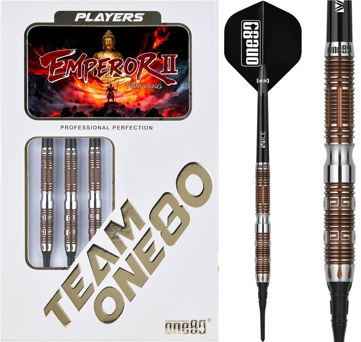ONE80 Tom Yang Emperor 2 90% Softdarts 19/21 Gramm Softdarts