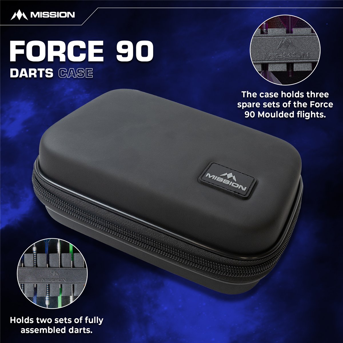 Mission Force 90 Dart Case EVA Moulded Groß Dart Tasche Dart Tasche