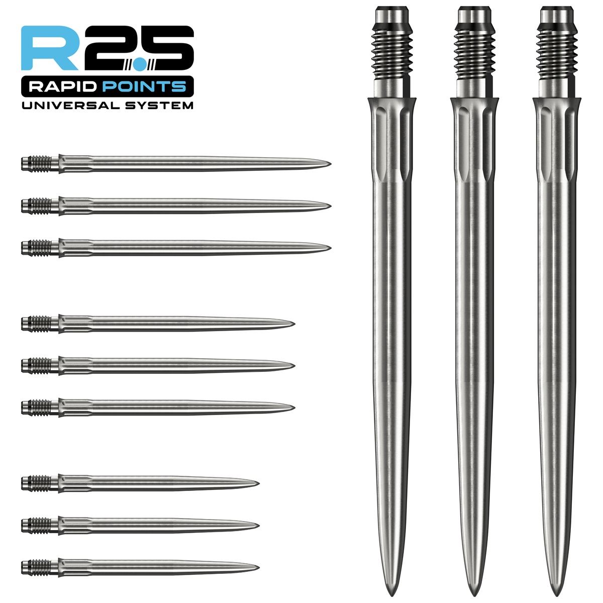 Mission R2.5 Rapid Point RP SM1 Silber/Schwarz 30/35/40 mm Wechselspitzen