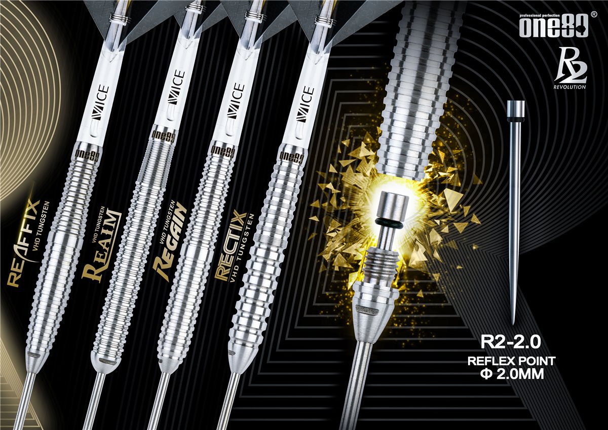 one80 R2 Reaffix 2.0 Steeldart Pfeile 23/25 Gramm Steeldarts