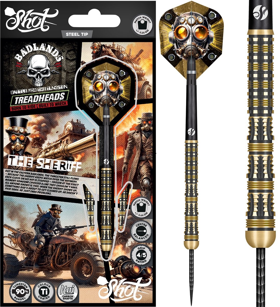 SHOT! Badlands The Sheriff 90% Steeldart 23/24/25 Gramm Steeldarts