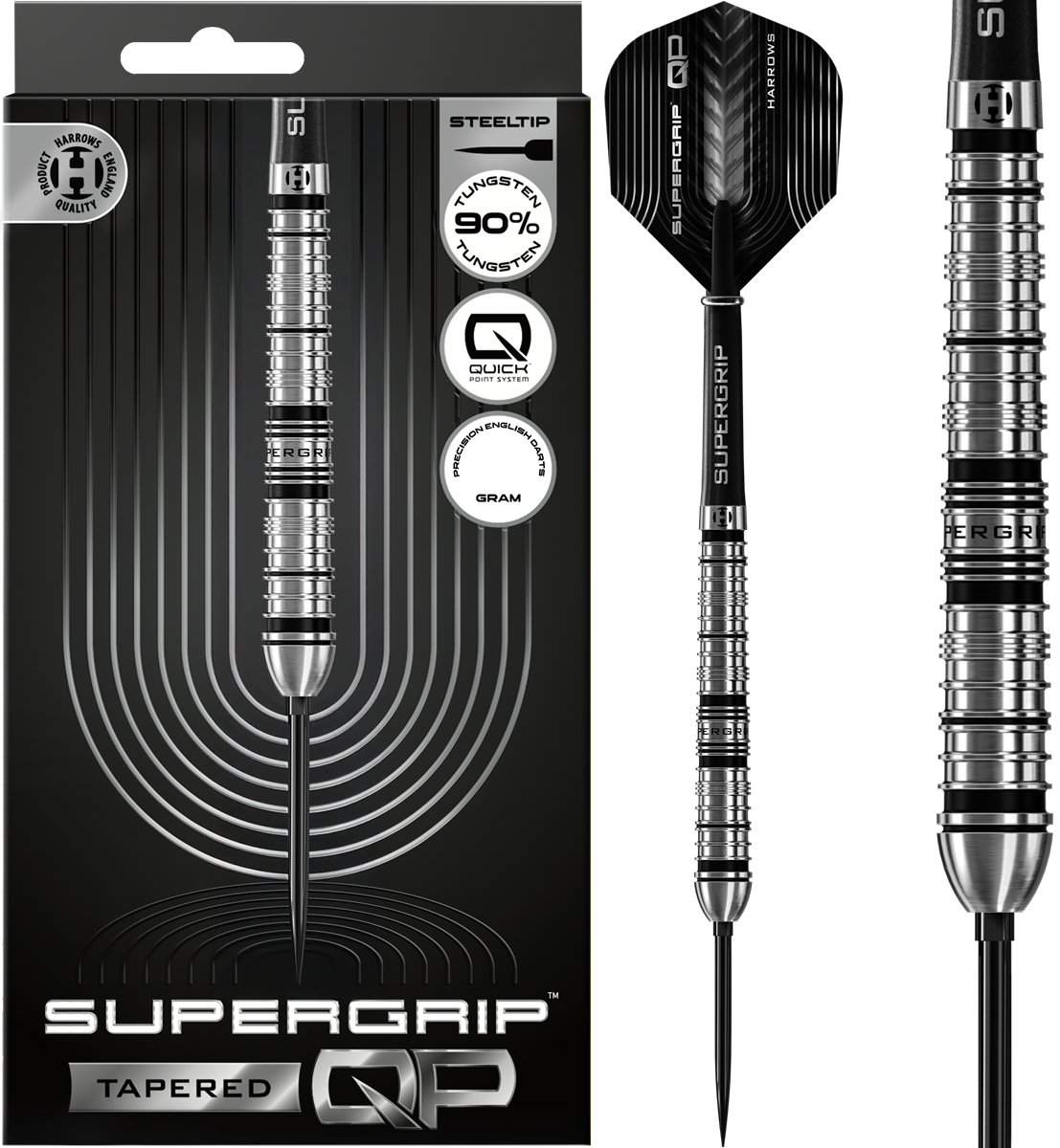 Harrows Supergrip QP Tapered 90% Quick Points Steeldarts 22/23/24/26/28/30 Gramm Steeldarts