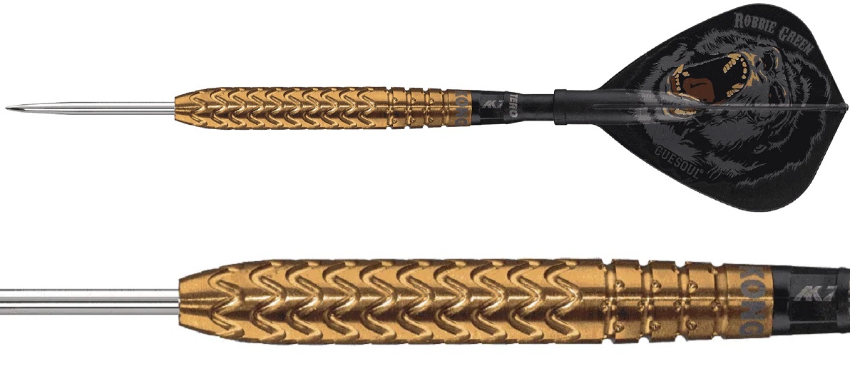 Cuesoul Steeldarts KONG Robbie Green + TERO Flights 22 Gramm 90% Tungsten Steeldarts