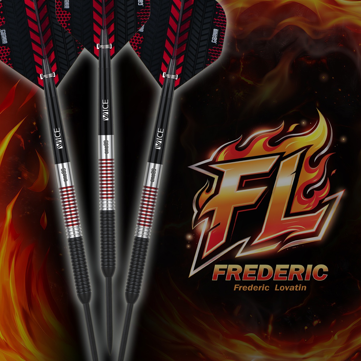 ONE80 Frederic Lovatin 90% Steeldarts 18 Gramm Steeldarts